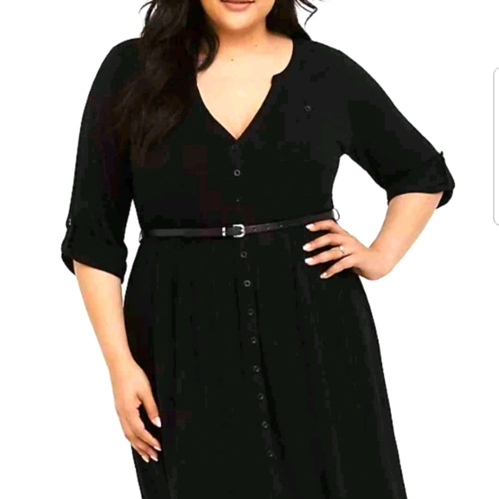 Torrid Black Jersey Belted Dress. Size 4